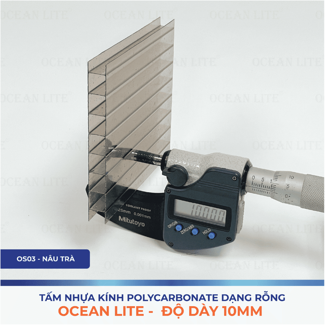 Tấm Polycarbonate Rỗng Ruột 10.0MM Ocean Lite - Ảnh 3