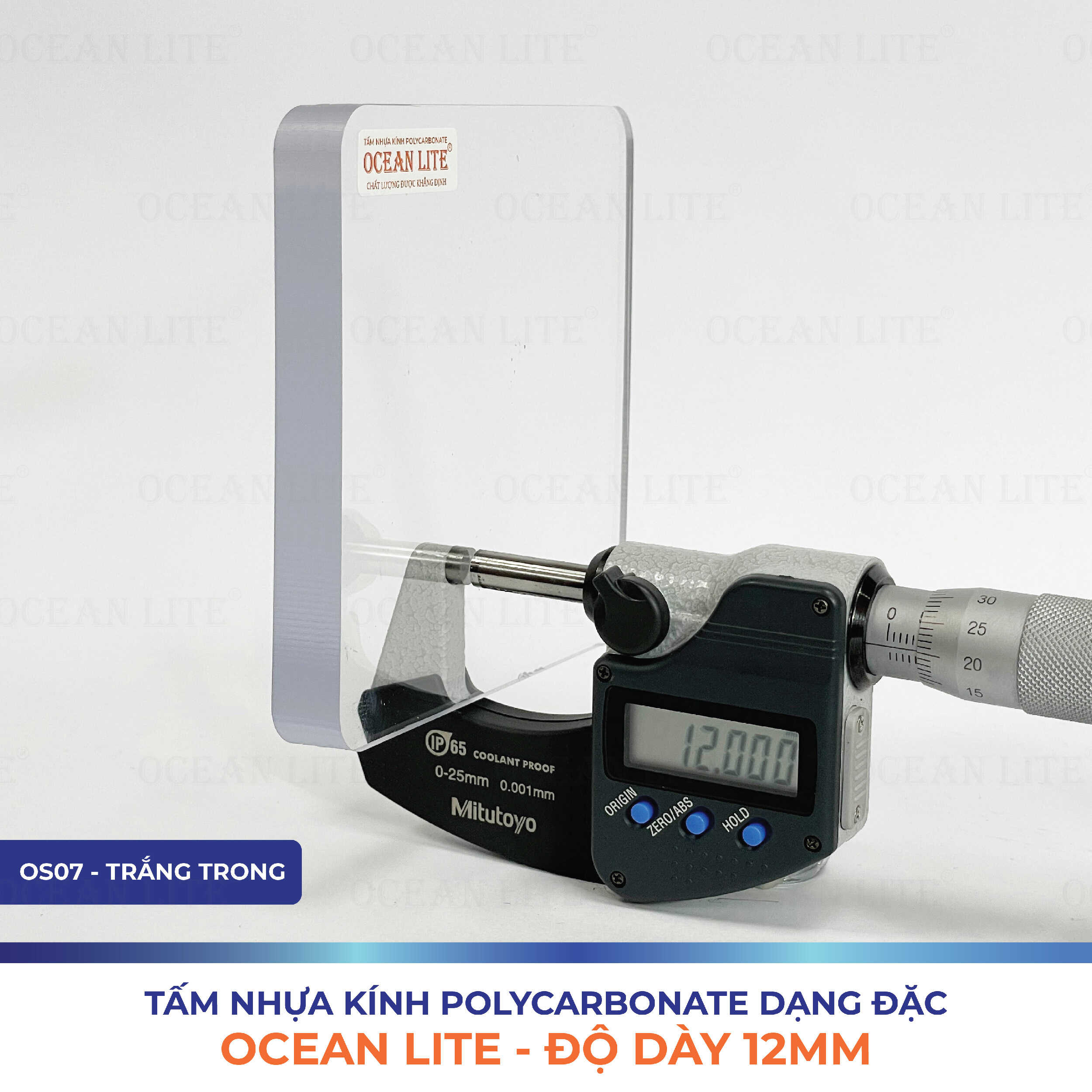 Tấm Polycarbonate Đặc Ruột 12MM Ocean Lite