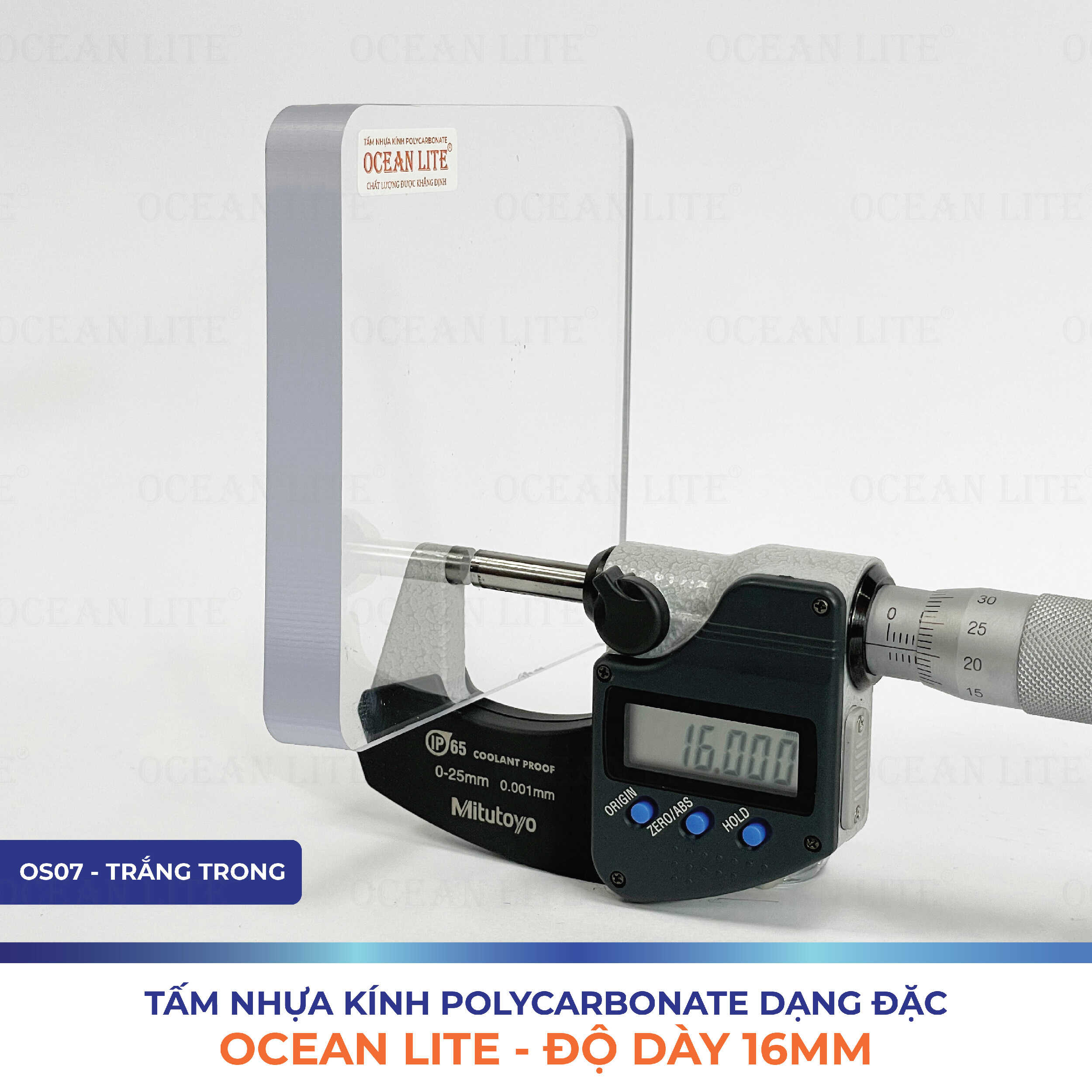 Tấm Polycarbonate Đặc Ruột 16MM Ocean Lite