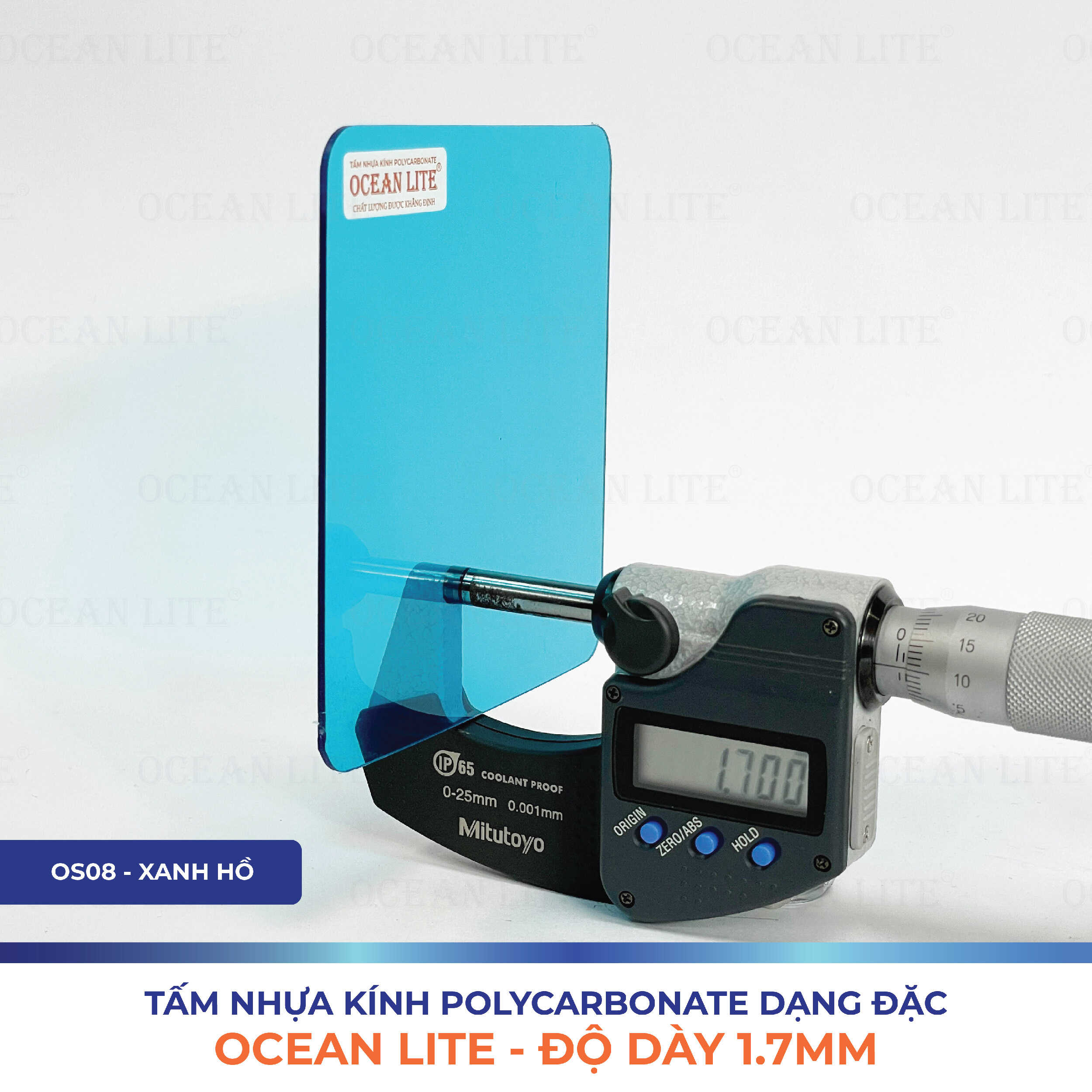Tấm Polycarbonate Đặc Ruột 1.7MM Ocean Lite