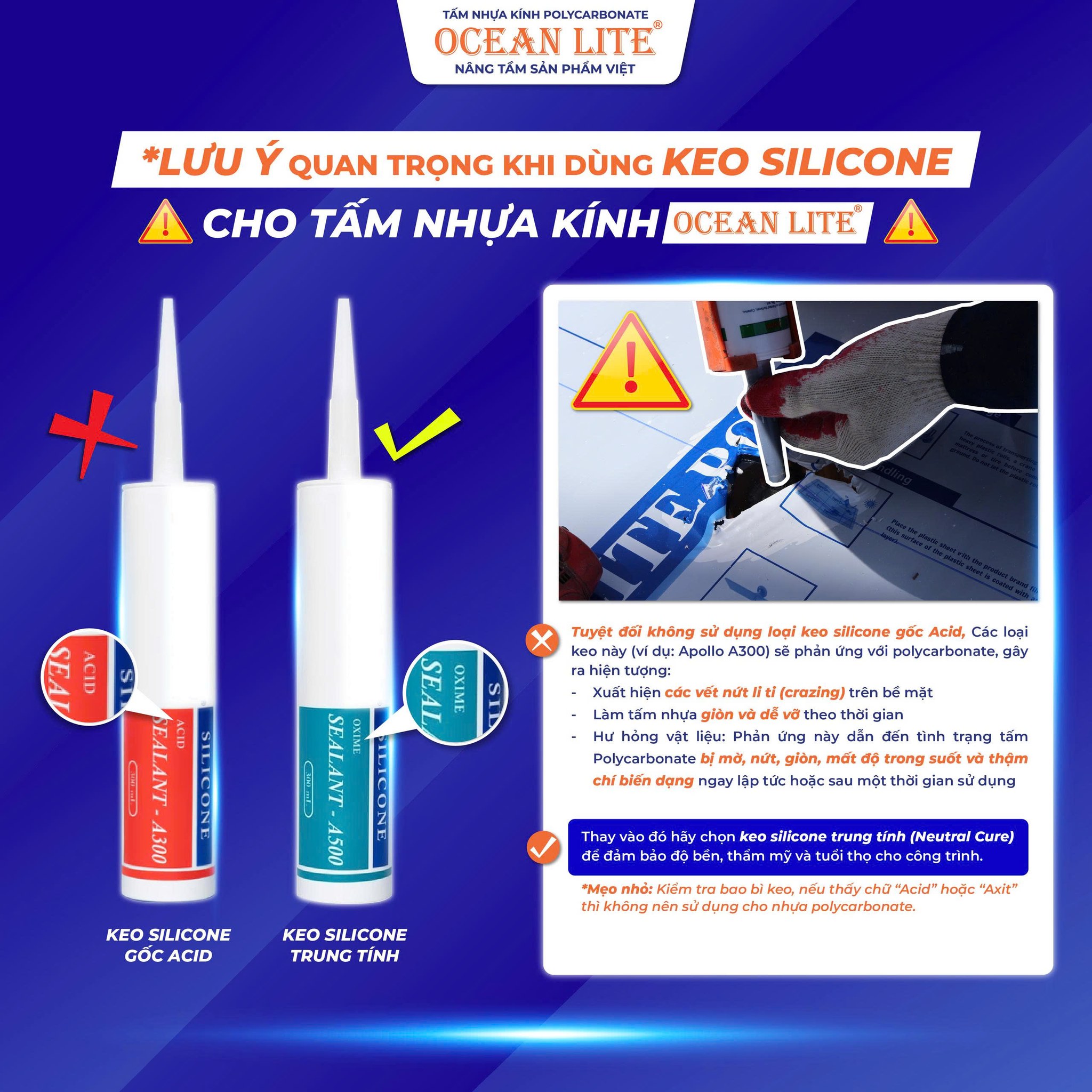Phụ kiện thi công tấm polycarbonate rỗng ruột