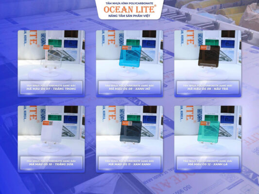 Bảng màu tấm lợp lấy sáng Ocean Lite 