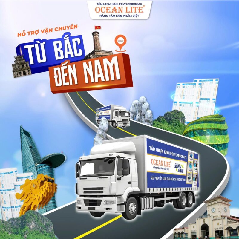 vận chuyển toàn quốc tấm nhựa polycarbonate hải phòng